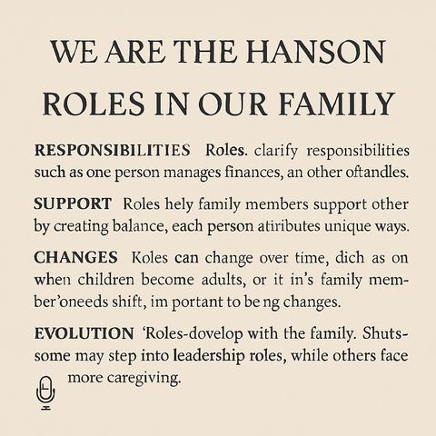 We Are The Hansons: Roles in Our Family
